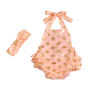 Hot Sale Girls Many Colors Summer Polk Dots Sequin Ruffles Romper Halter Baby Rompers