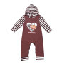 New Style Long Sleeve Cotton Strip Hooded Baby Jumpsuit