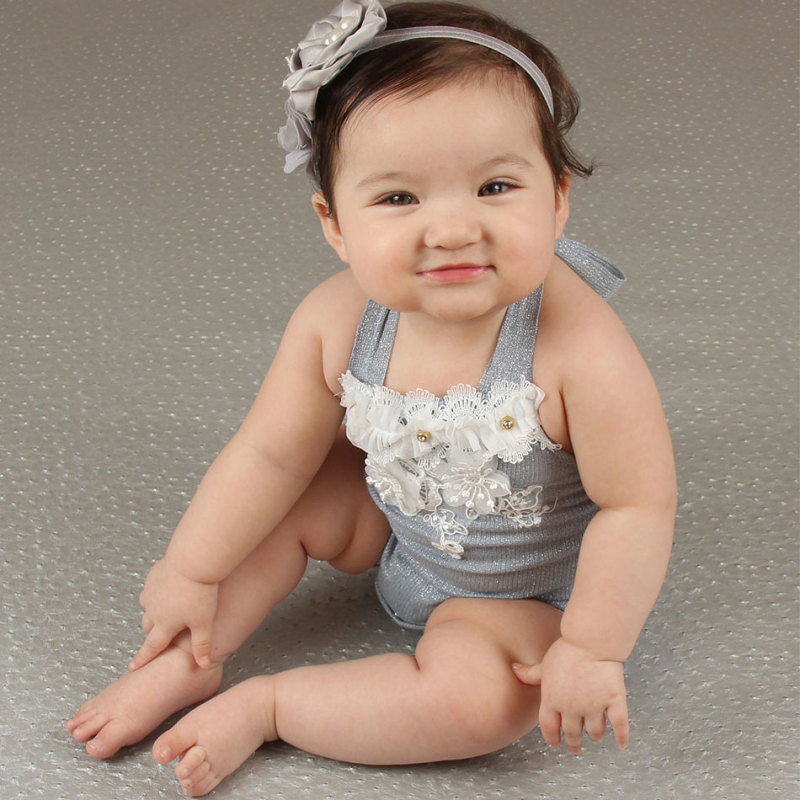 Hot selling  solid seersucker sleeveless infant romper baby girl clothes