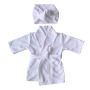 Customizable white super soft newborn knotted kids children dressing gown
