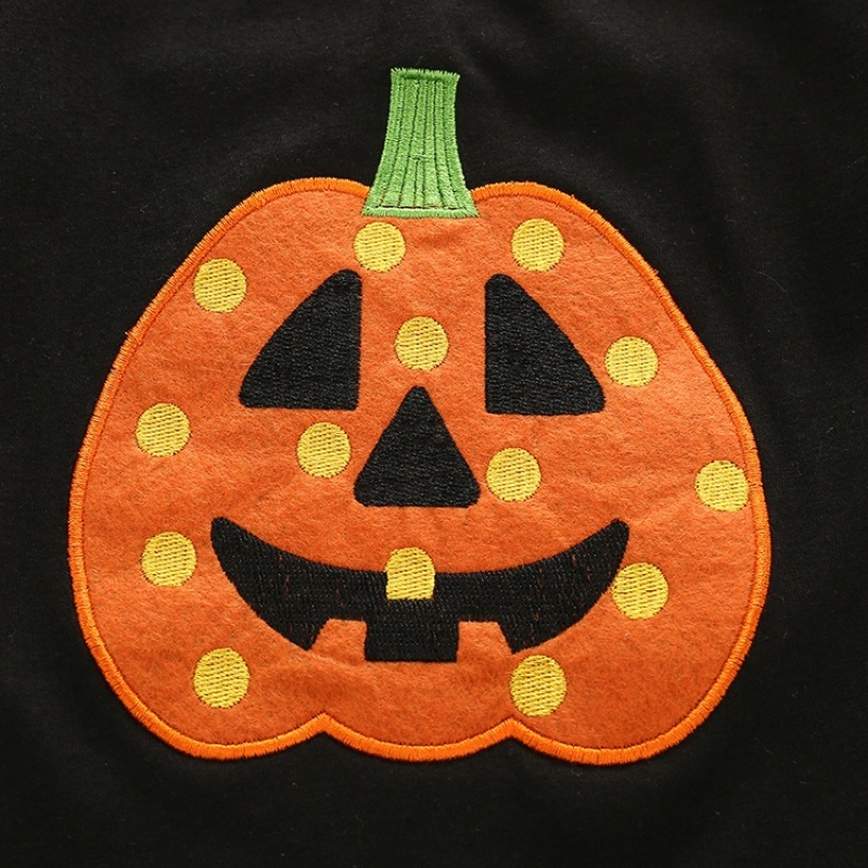 Supplier fall halloween pumpkin girls ruffles baby flared long pants outfits