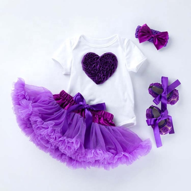 Wholesale Little Kids Girl Bodysuit With Tutu Skirts Set With Leg Warmer And Headband 