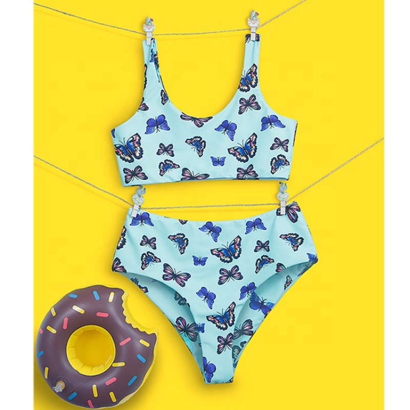 2021 latest purple blue white beach swimwear butterfly bikini