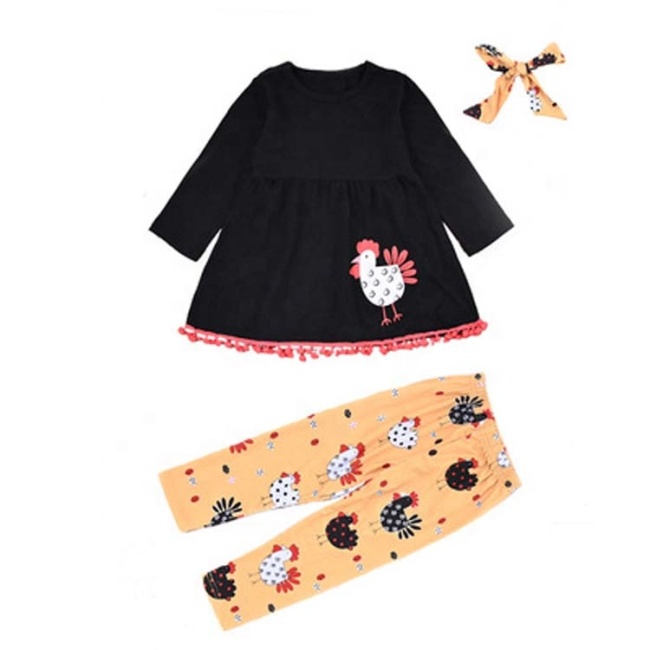 2021 thanksgiving day high quality cute baby black tassel trousers dress clothing sets