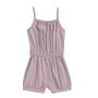INS HOT solid pink summer toddler baby girl off shoulder jumpsuit
