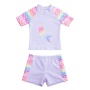 Popular three piece baby girls sport style ruched bikini swim wear