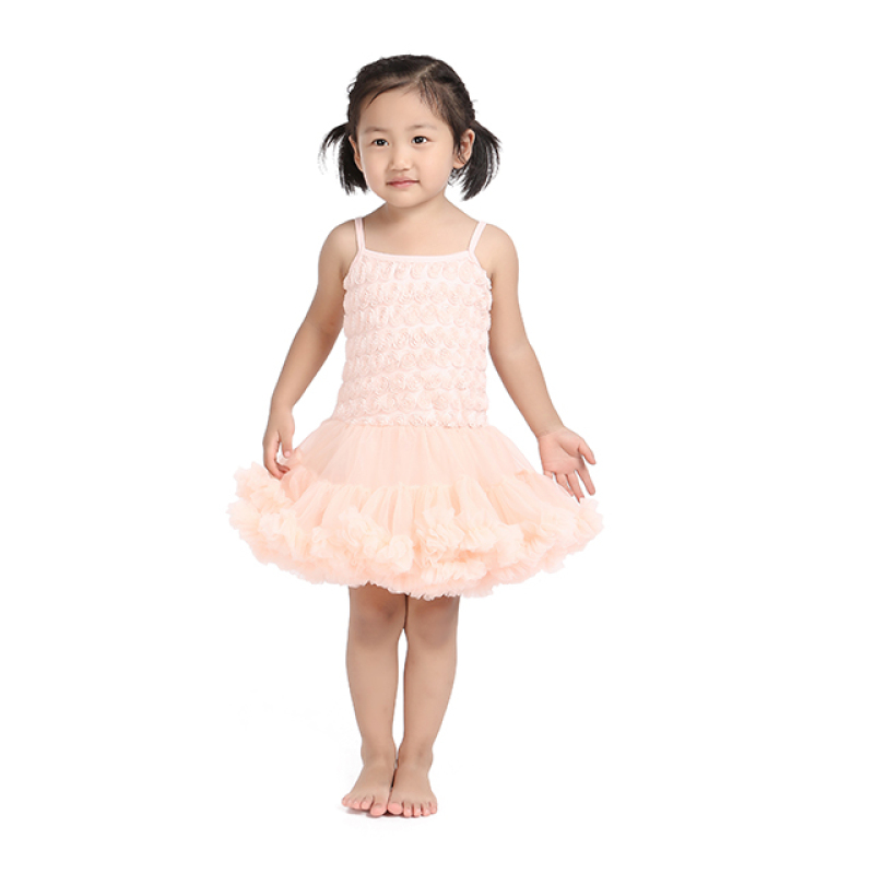 Wholesale New Design Pretty Children Boutique Rosette Dresses For Photograph