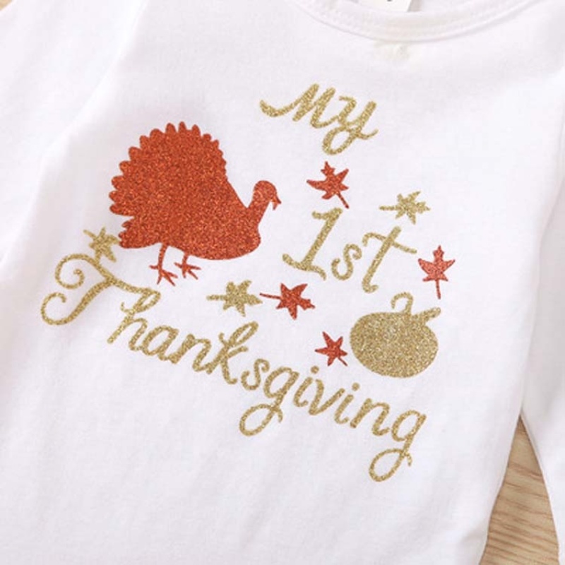 2021 thanksgiving day trendy baby clothes girl romper suit