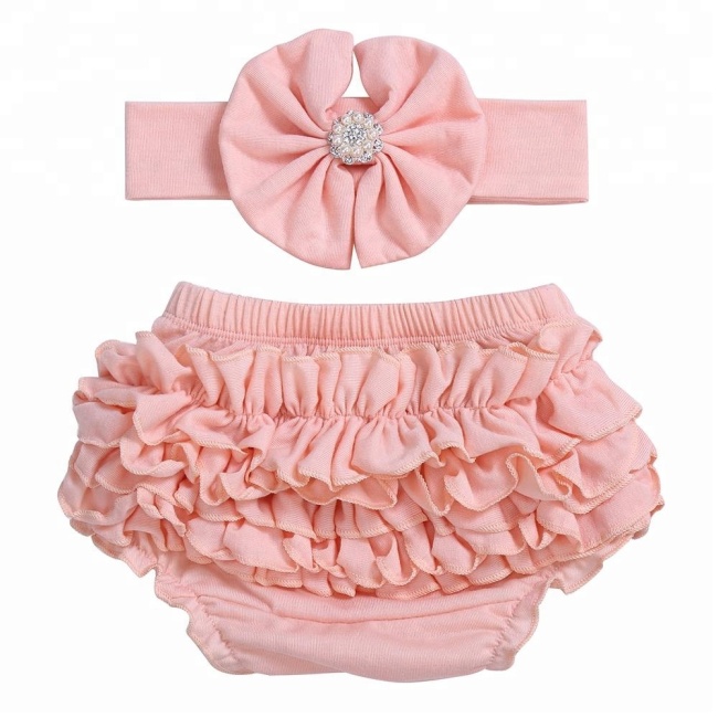 2018 Breathable cotton bloomers for kids wholesale ruffle panties baby bloomers