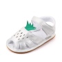 2021 cute white yellow flat heel hollow out fruit sandals