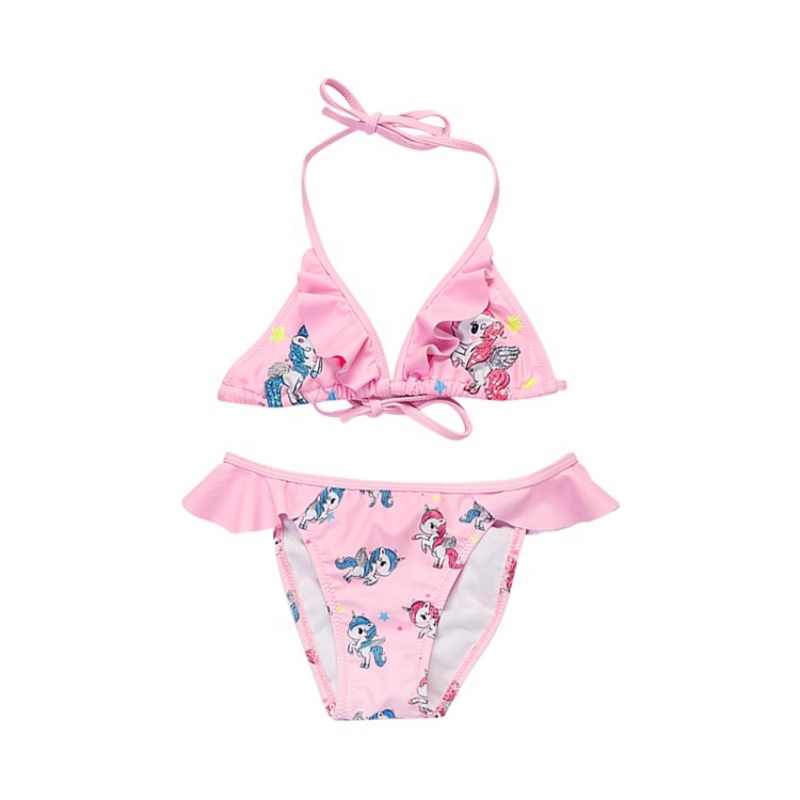 Vendor cartoon swimwear backless bikini unicorn swimsuit