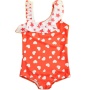 2021 bathers swimwear red one piece blockcolor ruffle swimsuit