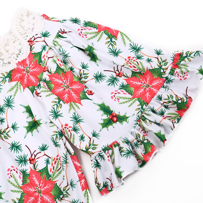 Fashion Blouse for Kids Girls with Ruffle Swing and Lace Square Collar Desgin