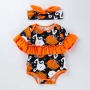 2021 korean fashion baby girls boutique clothing sets ruffle customize halloween romper