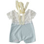 KAPU  pima cotton baby girl rompers short sleeve button flutter romper baby clothes