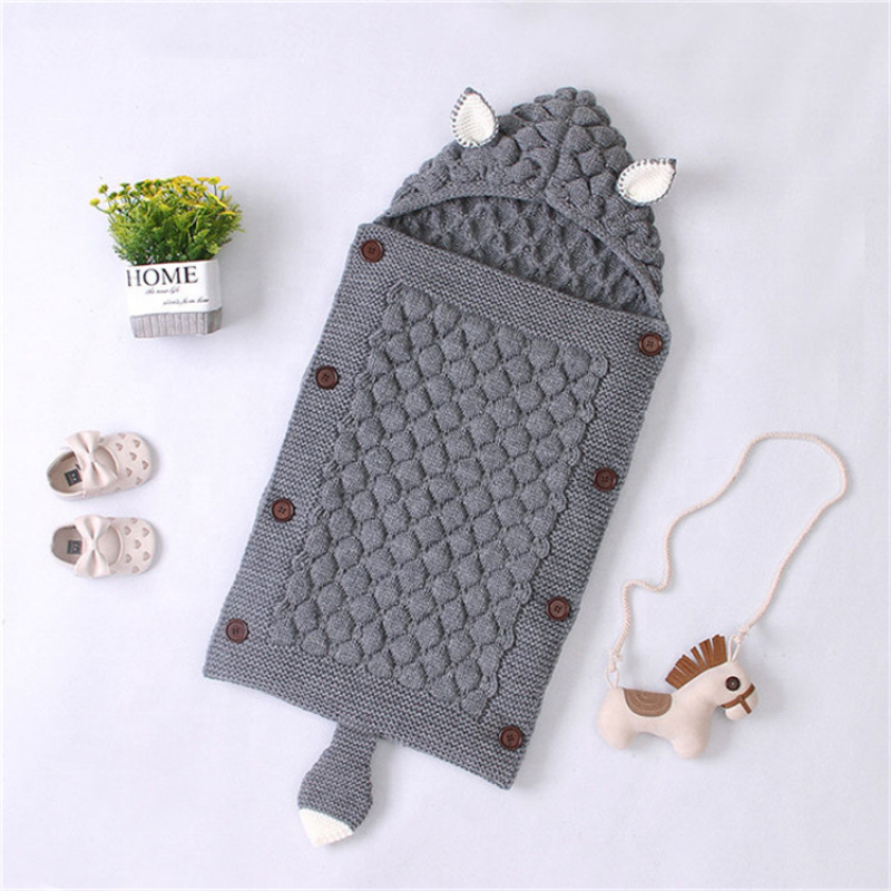 In stock new cute style solid color new born swaddle blanket baby sleeping bag