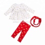 High Quality Baby Autumn Clothes Sets Girls Boutique Dresses Outfits Plain Color Ruffle Style Long Sleeve Tops +Pants