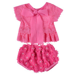 Factory Sale Girl Tank Top With Flower Diaper Cover Clothing Set