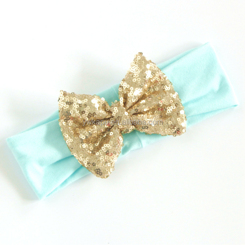 Wholesale hair accessories manufacturers china,sequin flower elastic head band,baby hair accessories