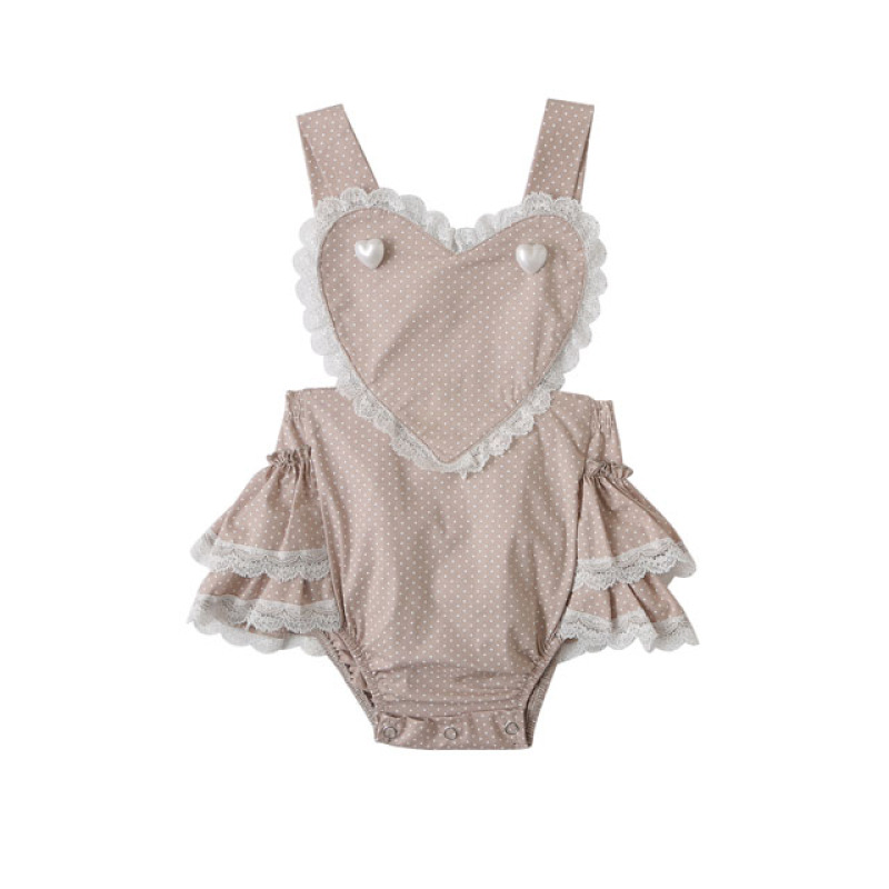 2018 Baby Infant Rompers Lace Fabric Backless Floral Jumpsuit