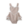 2018 Baby Infant Rompers Lace Fabric Backless Floral Jumpsuit
