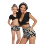 2021 black green matching swimsuit sets  parent  child two piece bikini
