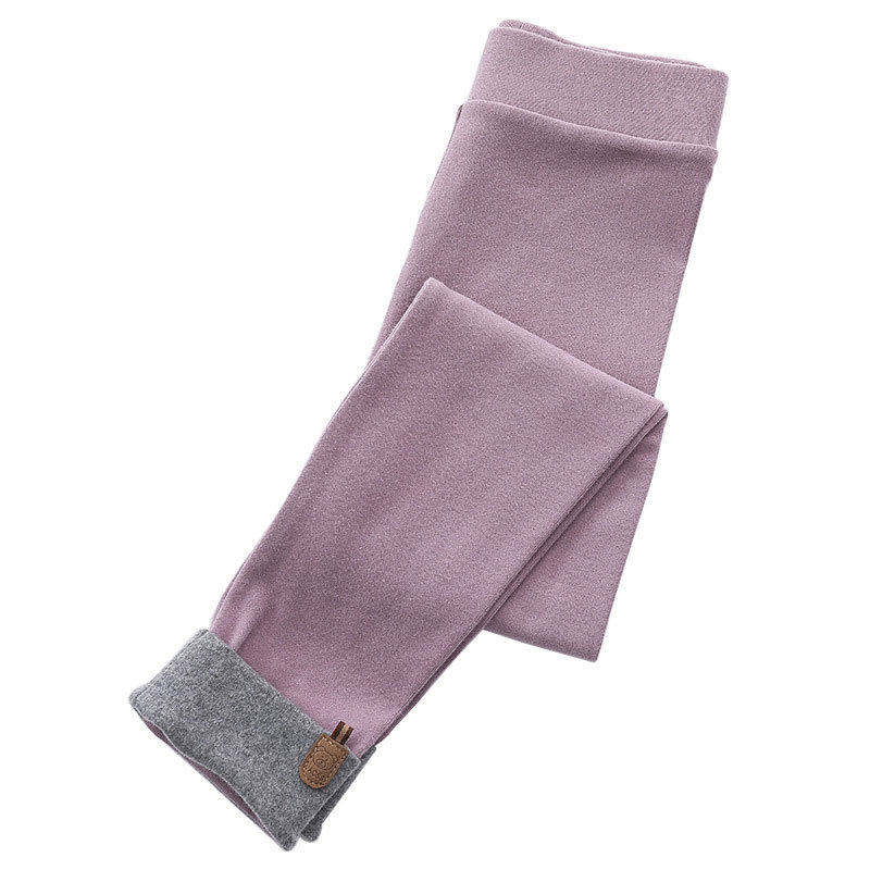 KAPU ribbed knit cotton warm plain leggings and tights for girl kids