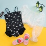 Lastest three piece children little girls swimwear swimsuit floral bikini set
