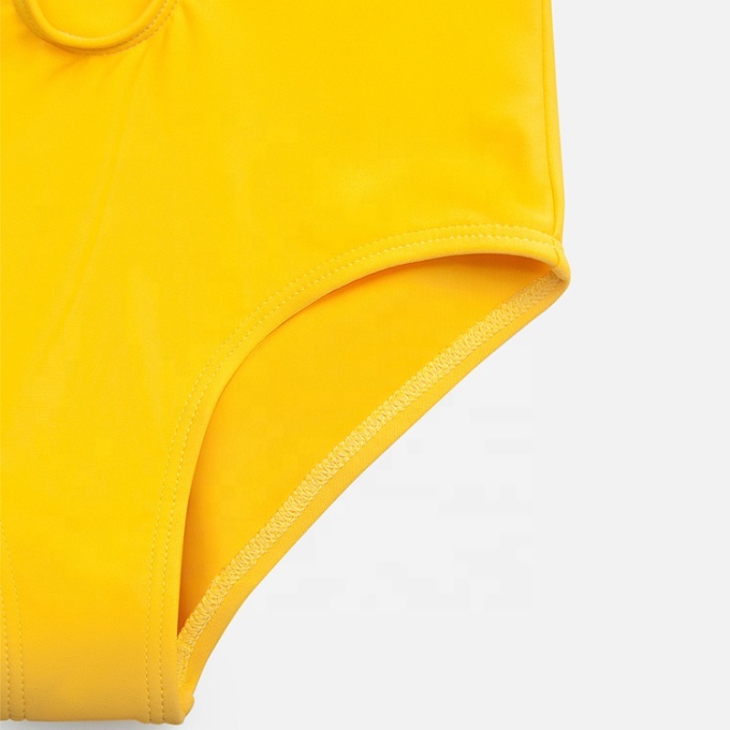 Cheap Swimwears Ruffle Hollow Bikini Little Girls Yellow Children for Girls Customizable Swimwear Beachwear Spring Summer Fall