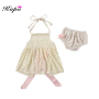 Cute Little Girls Summer Sleeveless Lace Dress With Bloomer 
