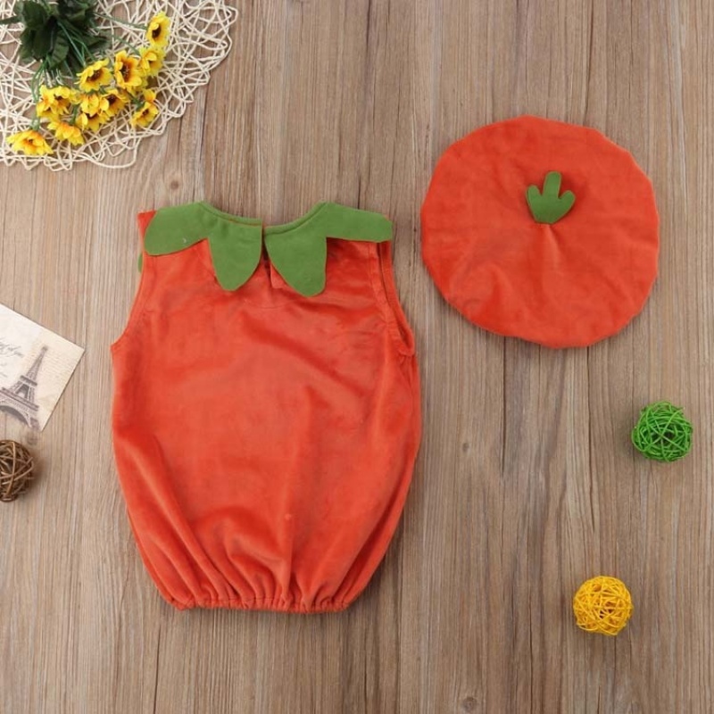 2021 sleeveless cute baby cartoon custom halloween pumpkins costume