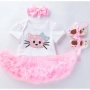 Wholesale Baby Birthday Tutu Tulle Dress With Baby Shoes And Headband Set