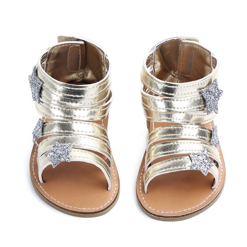Wholesale bling sequins  infant girl shoes ankle-wrap sandals