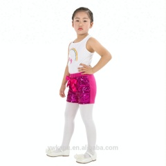 Unicorn Tank Top And Sequin Shorts With Bowknot Outfit Girls Clothing Set