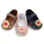 Hot Sale Boutique Cheap Flower Girls Pink Gold White Wedding Flat Shoes for Baby and Kids