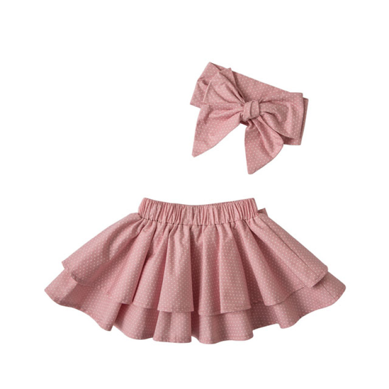 Girls Hot Skirt Polka Dot Baby Clothes Girls Skirt And Headband Set Kids Summer Clothing
