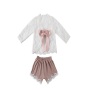Fashion Kids Baby Girls Outfits Flower Embroidered Short Sleeve Shirt And Shorts 2 Pieces Sets