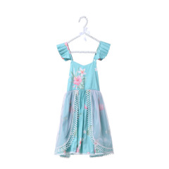Wholesale Top Quality Baby Flower Boutique Girls Short Sleeve Lace Dress 