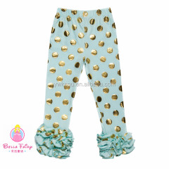 YIWU Factory Wholesale Children's Clothing pants Gold Polka Dot Toddler Leggings Triple Icing Capri