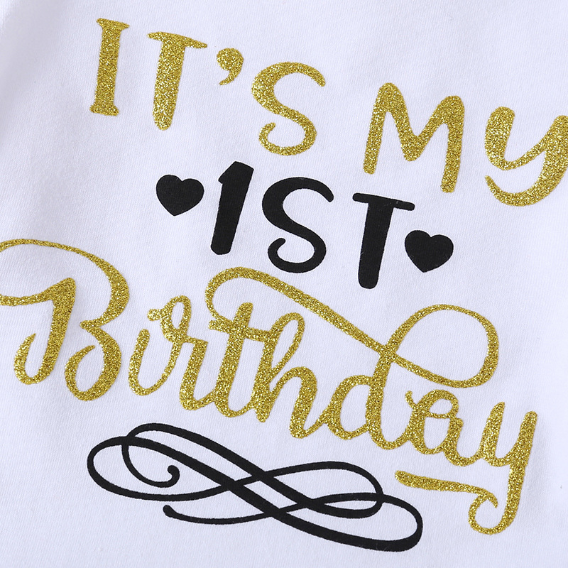 Custom Stylish 1st Birthday Rompers With Tulle Skirts and Headband for Baby and Newborn