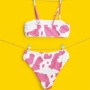 Suppliers bikinis black pink pastel camouflage swimsuit