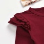 2021 manufactory korean turkey cartoon ruffles toddler girl shirt dress 2 piece set infant clothing baby