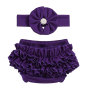 Fashion Popular Charm Baby  2 Pcs Set  Cotton Ruffle Bloomer & Headband Outfits For Girl