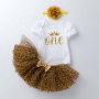 Wholesale Baby Girl Cute Romper With Tutu Skirts And Headband For Birthday Party