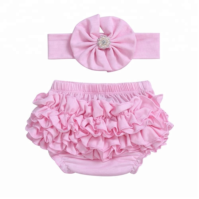 Cute Baby Girls Cotton Ruffles Bloomers Diaper Covers Baby Bloomers