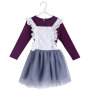 Fashion Design Baby Girls Suspender Skirts And Long Sleeve Outfits Clothing Set