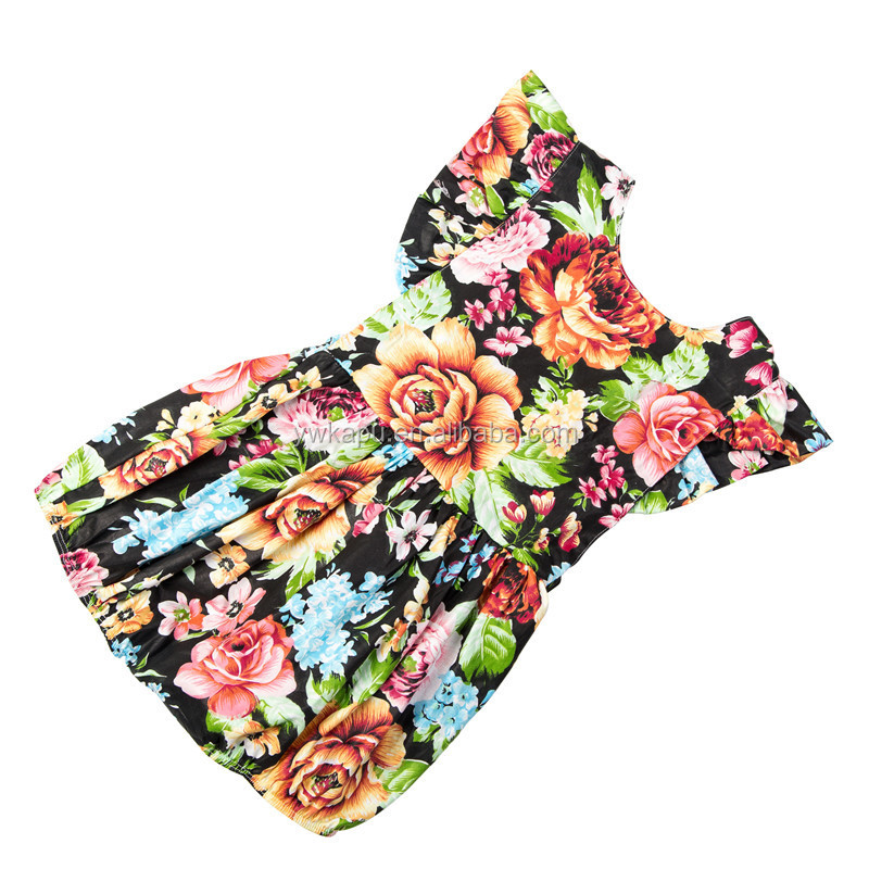 Fancy Children Summer Floral Backless Romper Infant Sleeveless Onsies Wholesale Girls clothes