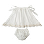 New Design Spring Baby Girl Lace Outfit Clothes Set Tunic Top With Diaper Cover