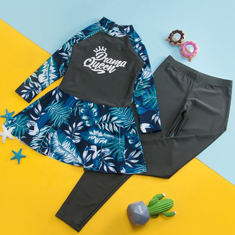 2021 designer two piece purple skirt swimwear baby girl swimsuit