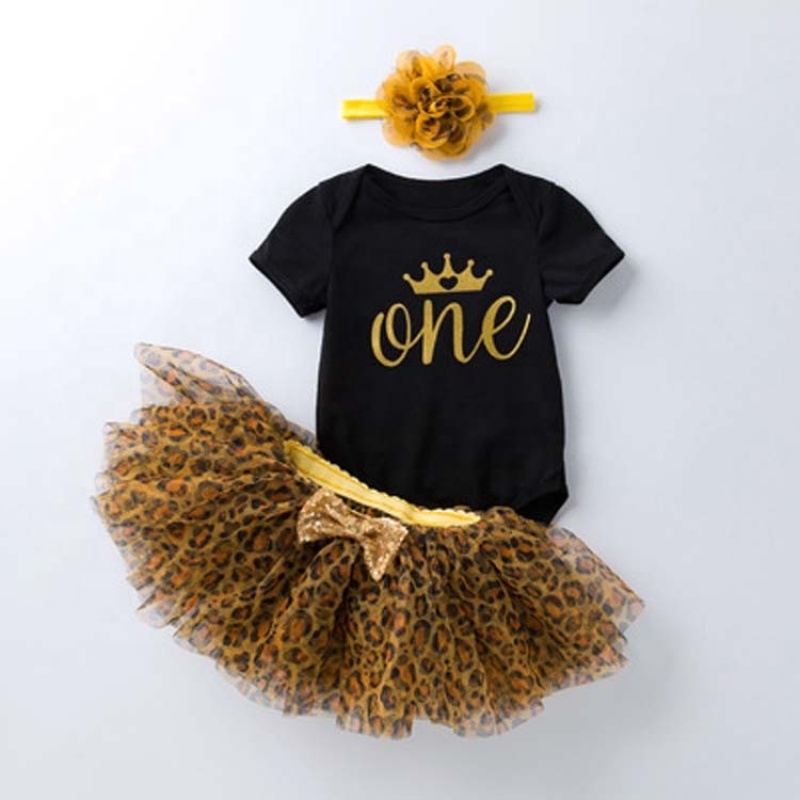 Wholesale Baby Girl Cute Romper With Tutu Skirts And Headband For Birthday Party